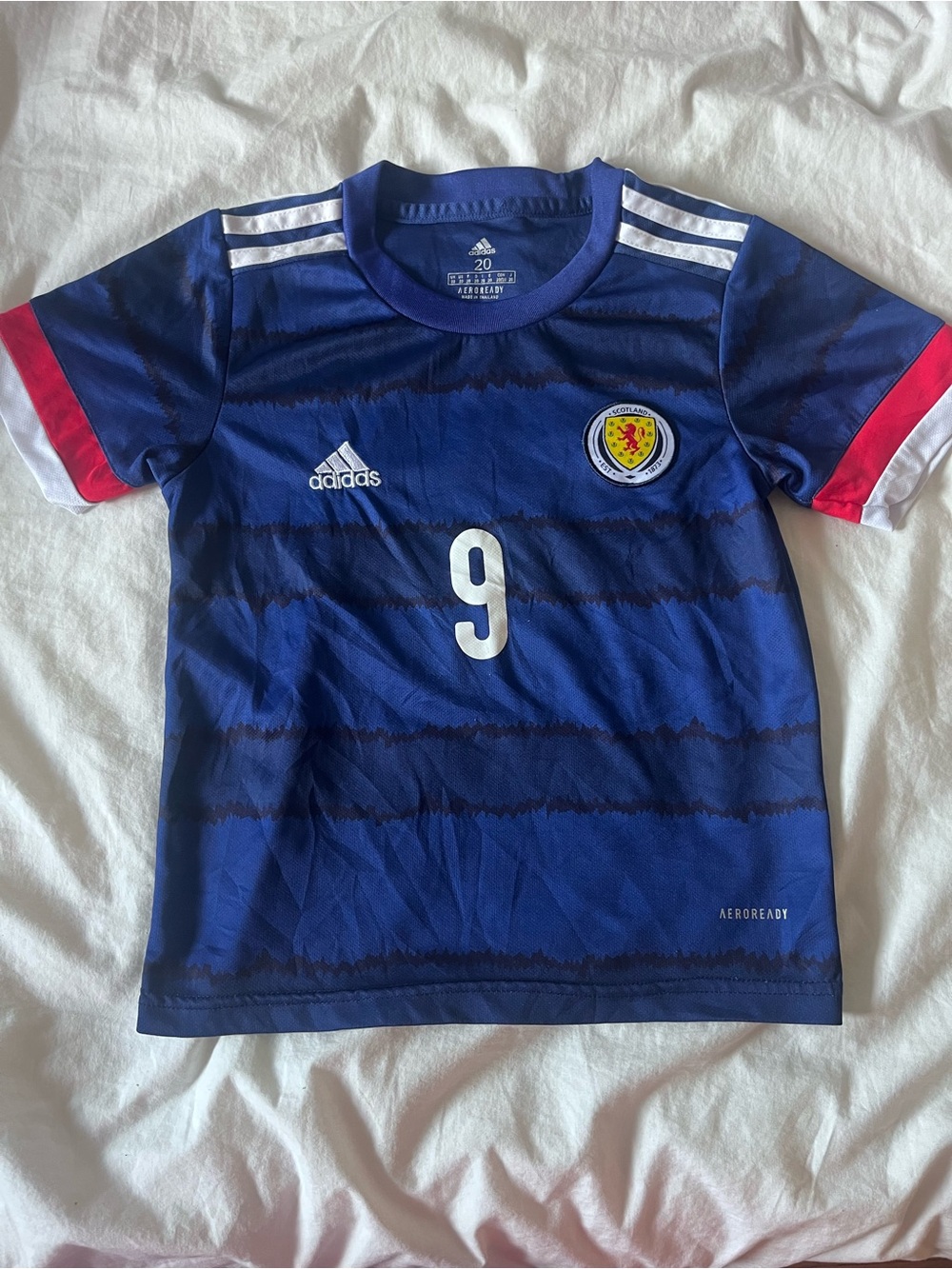 Adidas Scotland National Team Jersey Shankland 9 Kids size 4 Soccer Football